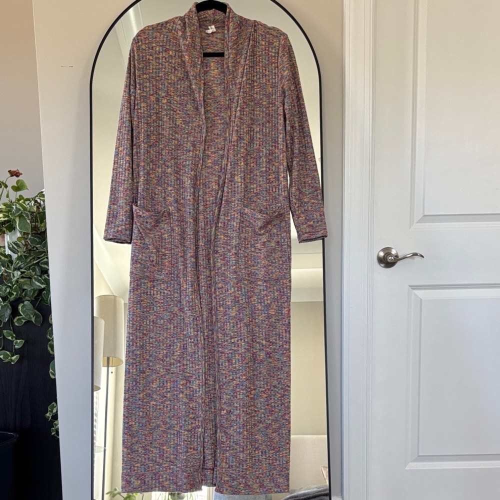 Elegant Multicolor Women's Long Cardigan